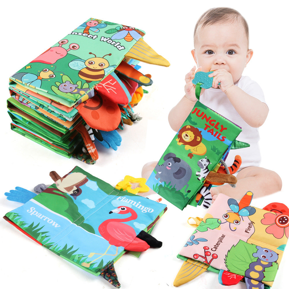 Soft cloth baby book with animal tails – view 7