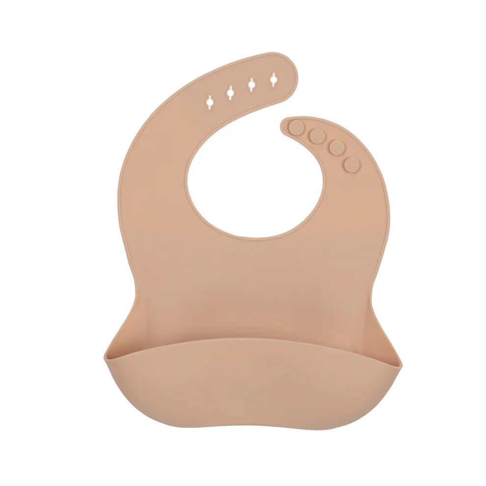 Silicone catch-all baby bib with food pocket
