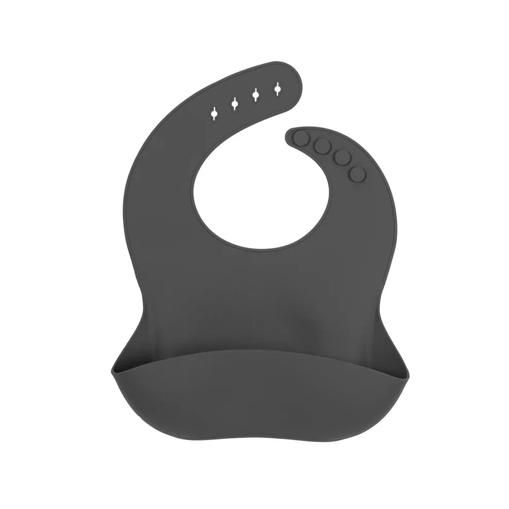 Silicone catch-all baby bib with food pocket – view 2