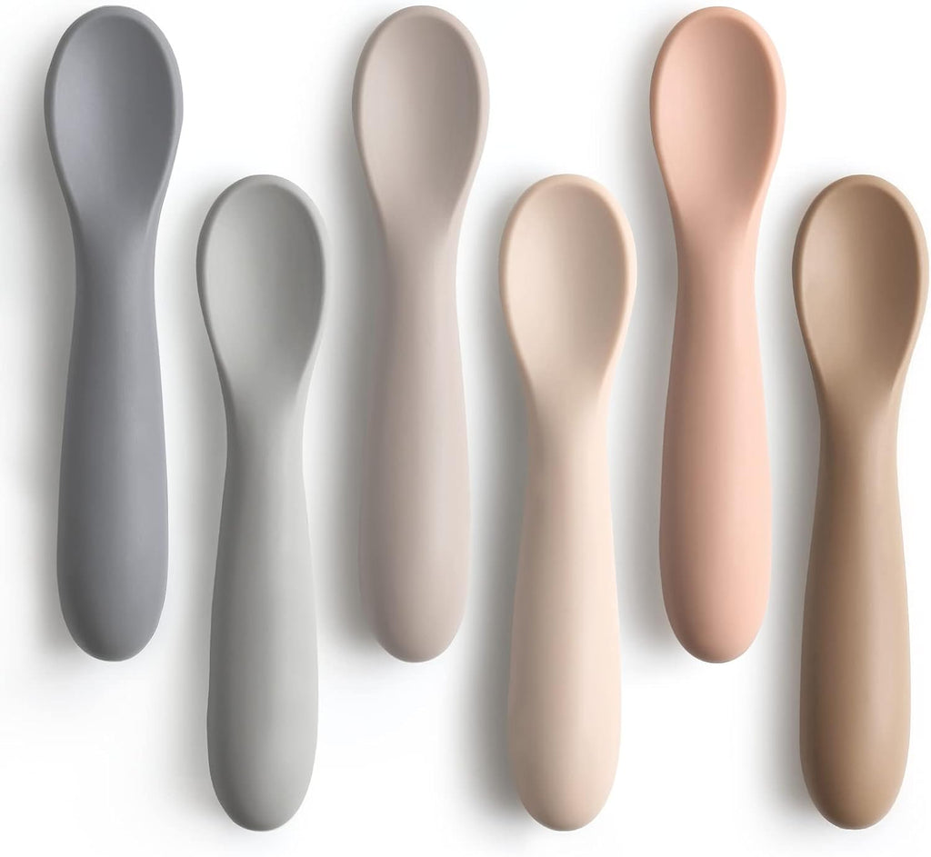 6-pack silicone baby feeding spoons