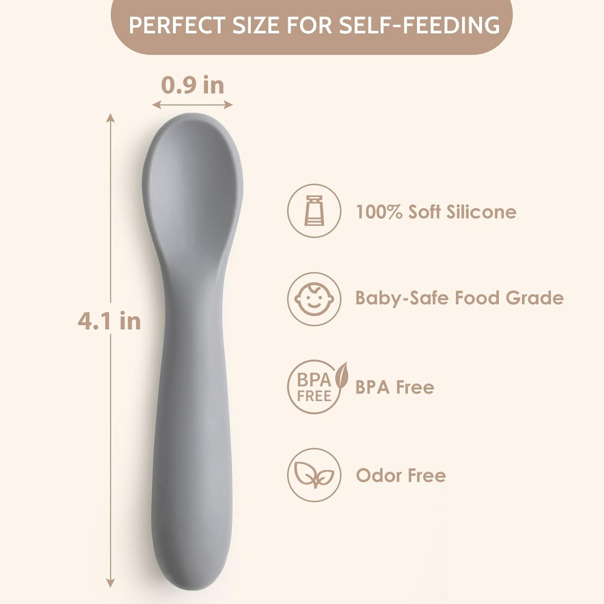 Silicone baby feeding spoons