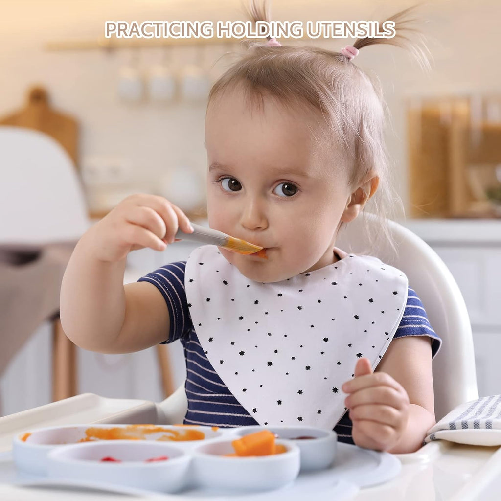 Silicone baby feeding spoons