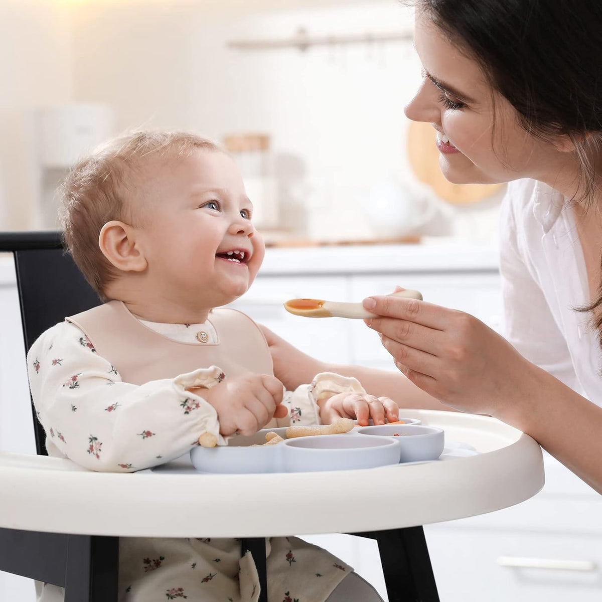 Silicone baby feeding spoons