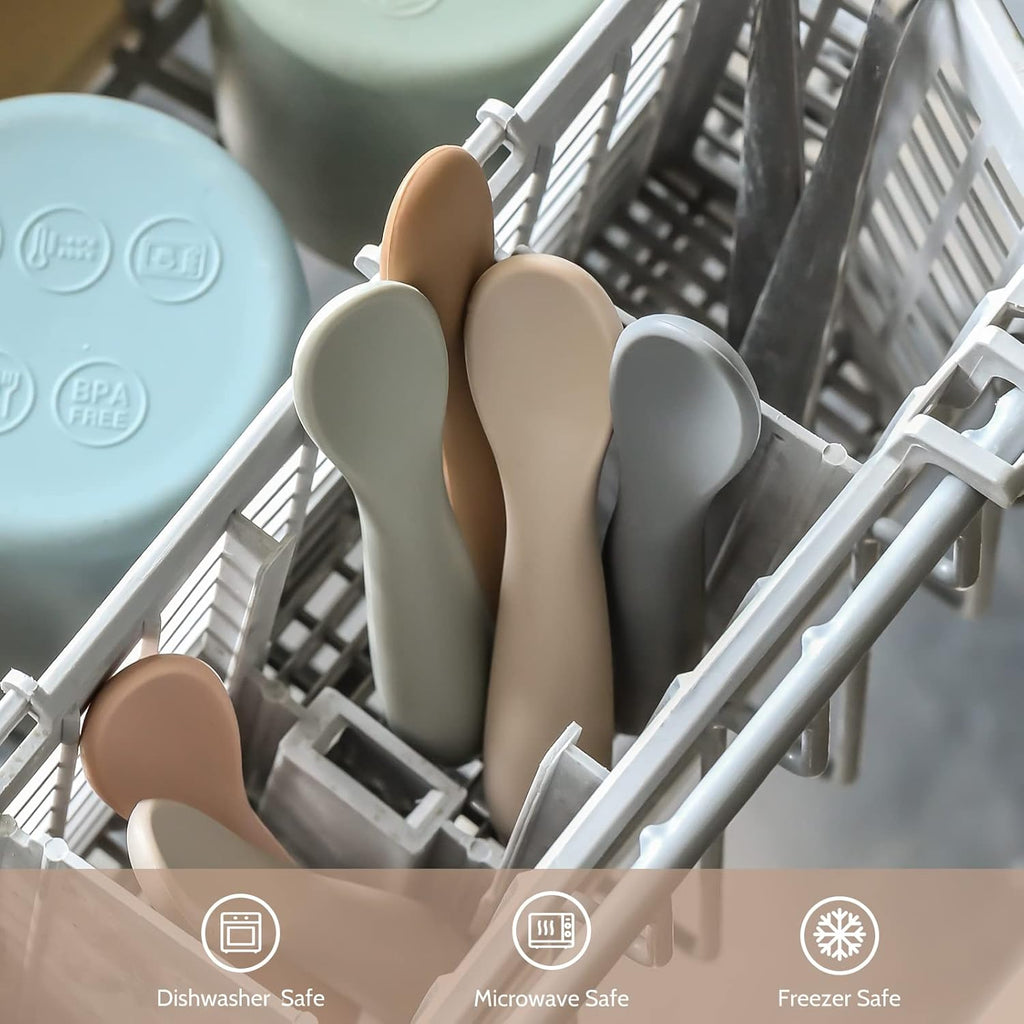 Silicone baby feeding spoons