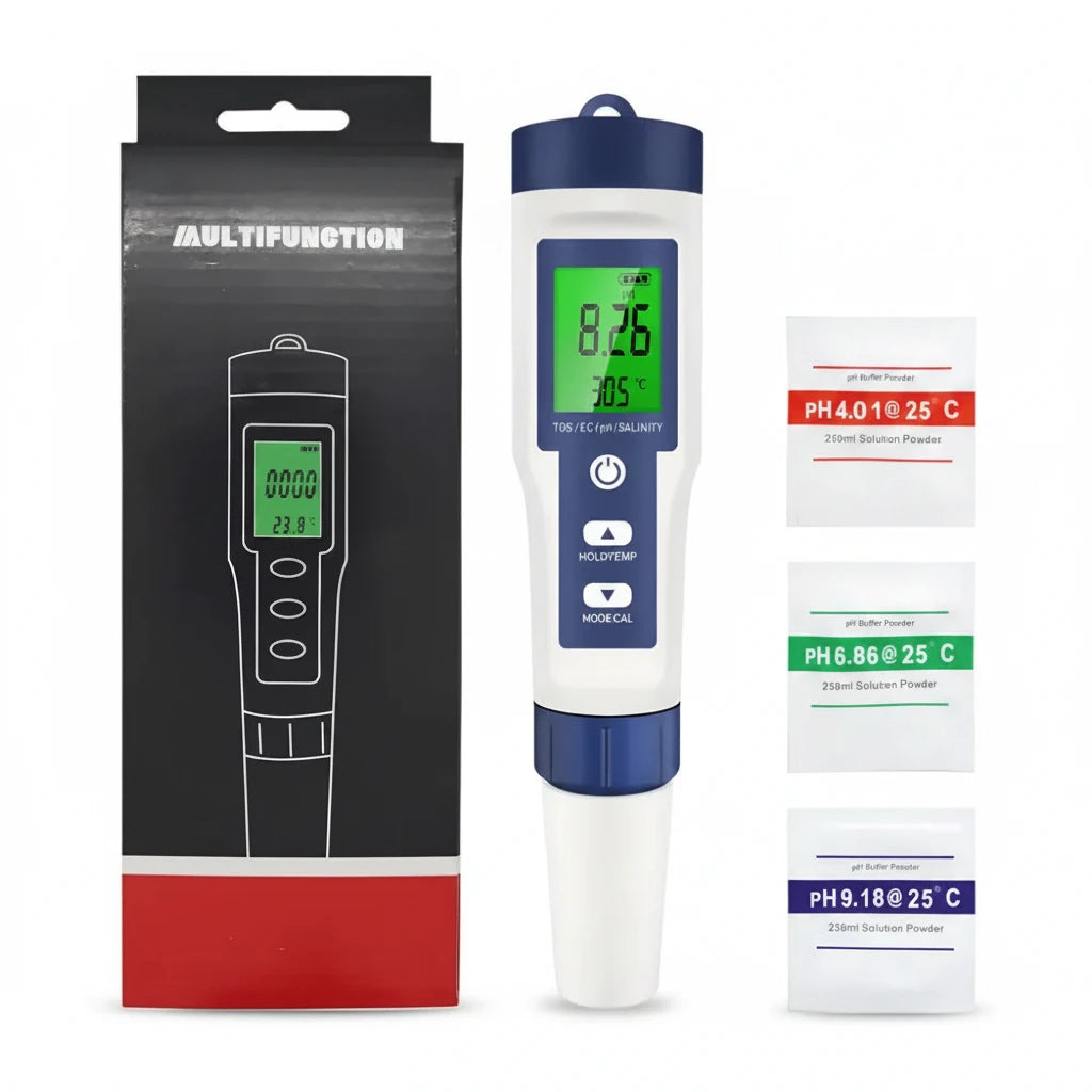 Aquarius Water 5 in 1  Digital Meter TDS EC Salinity TEMP PH Water Tester