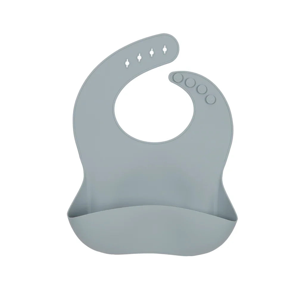 Silicone catch-all baby bib with food pocket – view 9